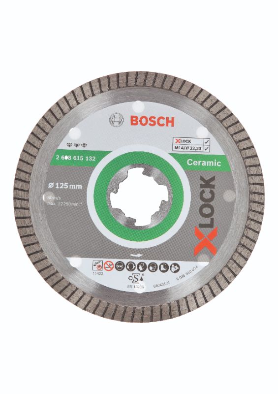 Bosch X-LOCK Best for Ceramic Extra Clean Turbo-diamantskæreskive, 125x22,23x1,4x7