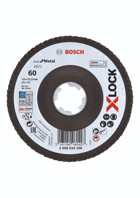 Bosch X-LOCK X571 Best for Metal-lamelslibeskive skrå 115mm K60