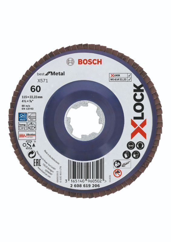 Bosch X-LOCK X571 Best for Metal-lamelslibeskive flad 115mm K60