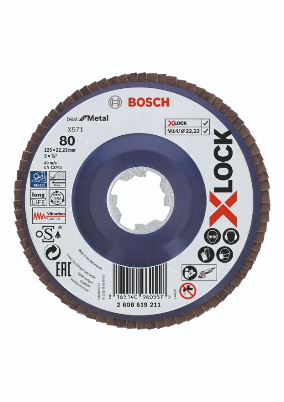 Bosch X-LOCK X571 Best for Metal-lamelslibeskive flad 125mm K80