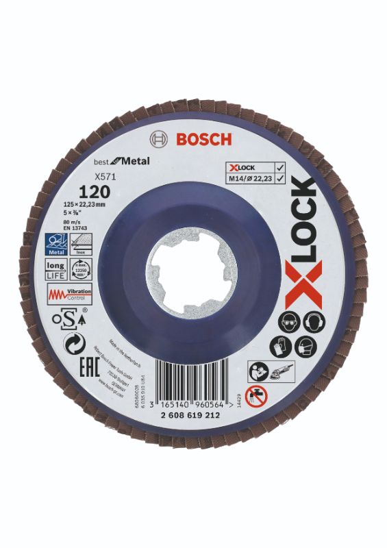 Bosch X-LOCK X571 Best for Metal-lamelslibeskive flad 125mm K120