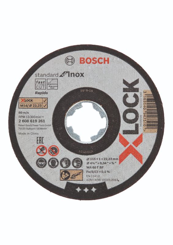 Bosch X-LOCK-skæreskiver Standard for Inox 115 x 22,2 x 1,0mm