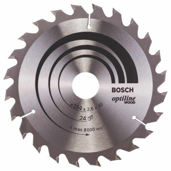 Bosch rundsavklinge.Optiline 184 x 2,6 x 30mm 24T