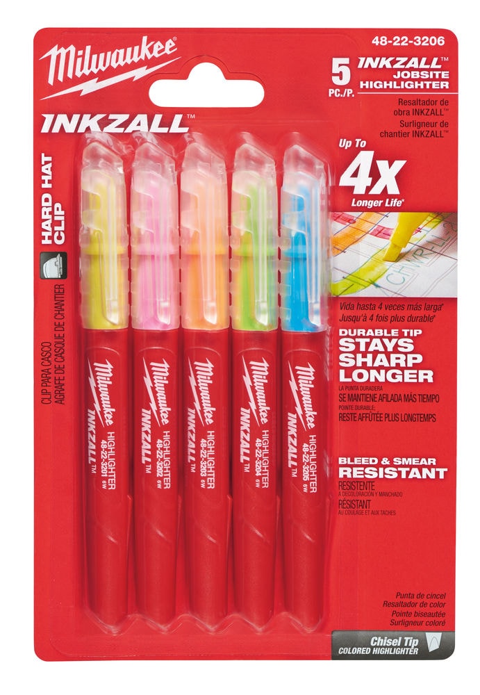 Milwaukee Highligther Inkzall, Farvede 5P