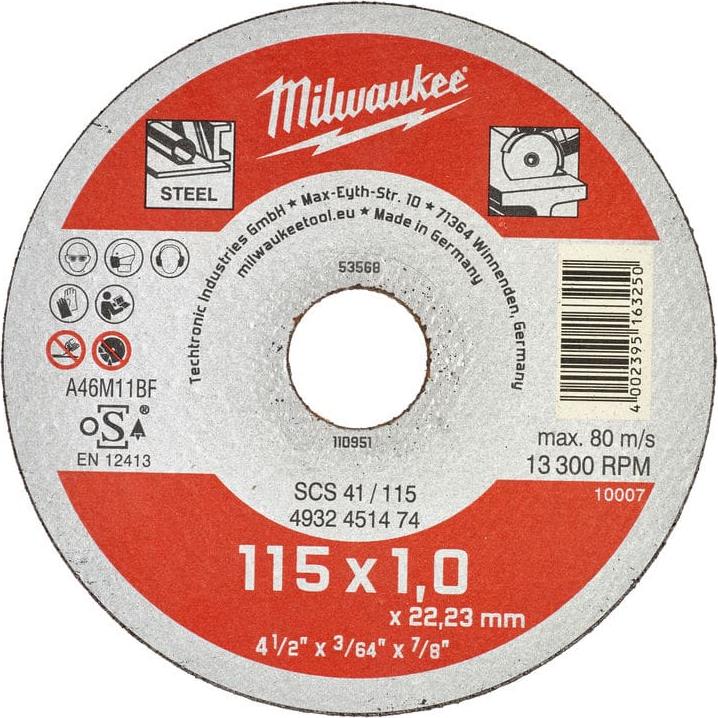 Milwaukee Skæreskive Metal STD 115x1mm