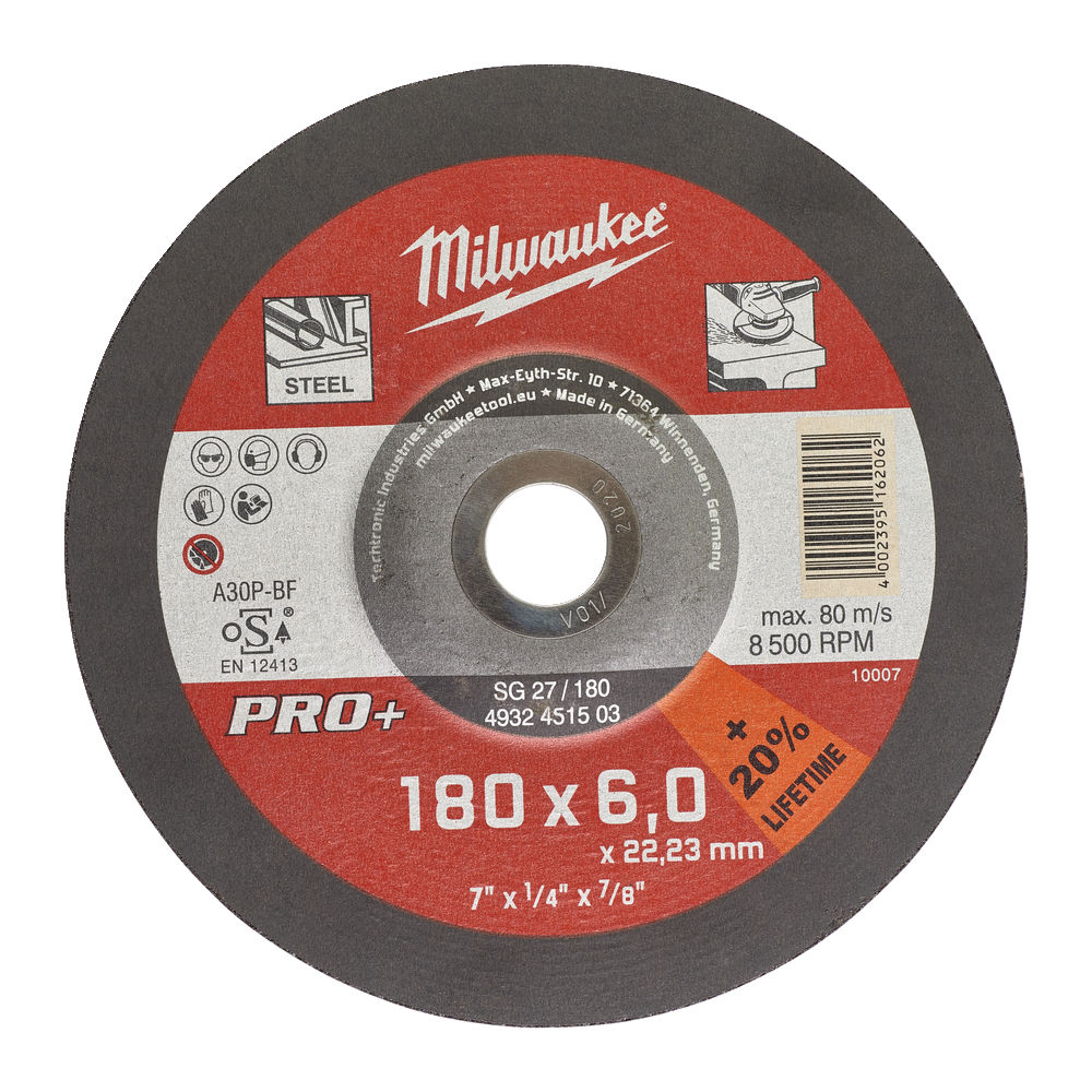 Milwaukee Slibeskive Metal SG 27/180x6 Pro+