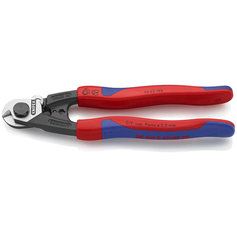 Knipex Stålwiresaks smedet med flerkomponent-håndtag 190 mm