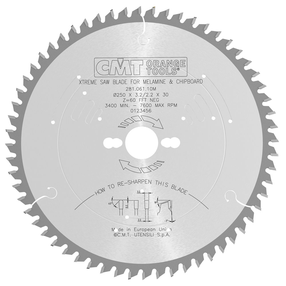 CMT Klinge 250x3,2x30 Z60 TFF Neg