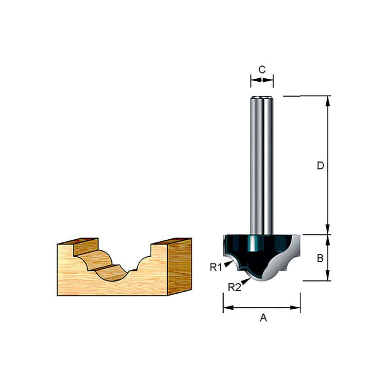 Makita AFRUNDINGSFRÆSER M.LEJE 17,3MM D-48480