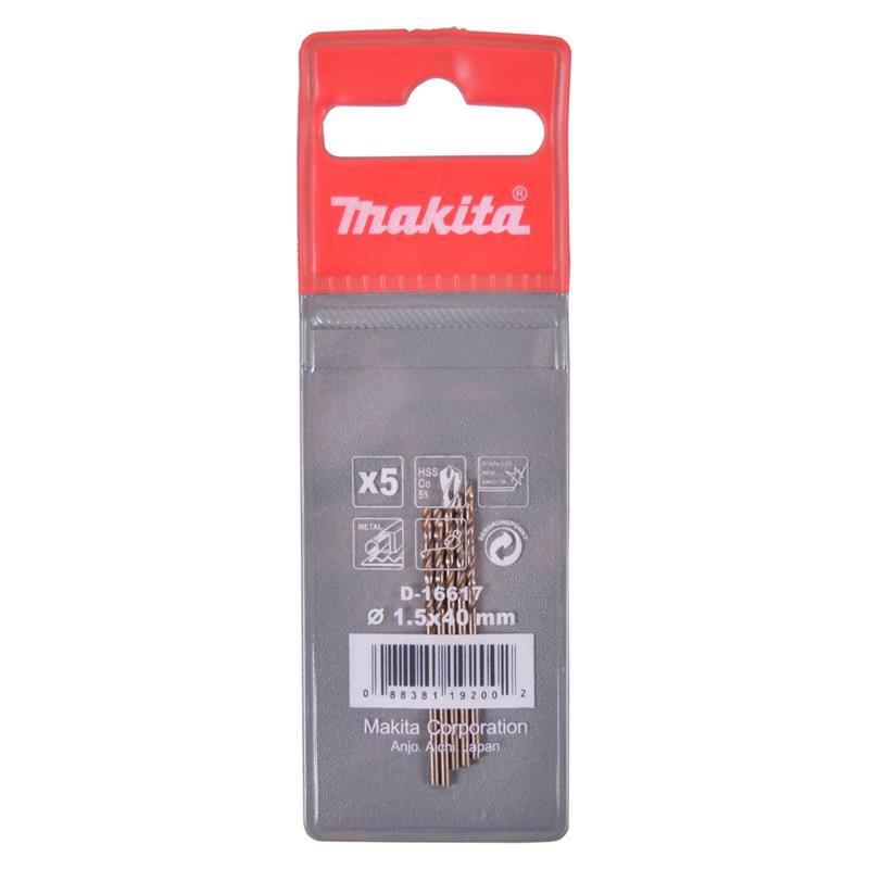 Makita HSS BOR METAL 1,5MM 5ST COBALT D-16617