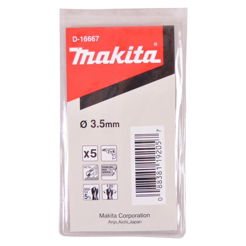 Makita HSS BOR METAL 3,5MM 5ST COBALT D-16667