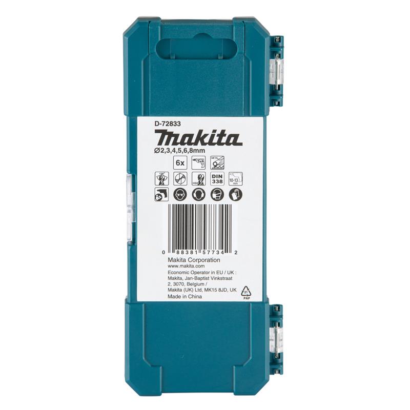 Makita HSS-TiN METAL-BOR SÆT, 6 STK. D-72833