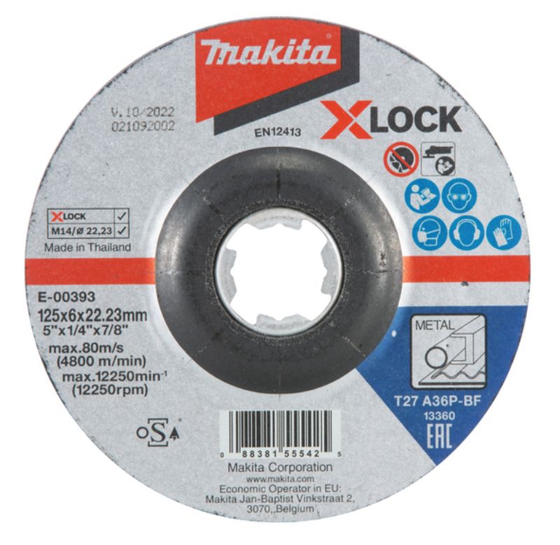 Makita Skrubskive X-LOCK 125x6x22,23mm Metal