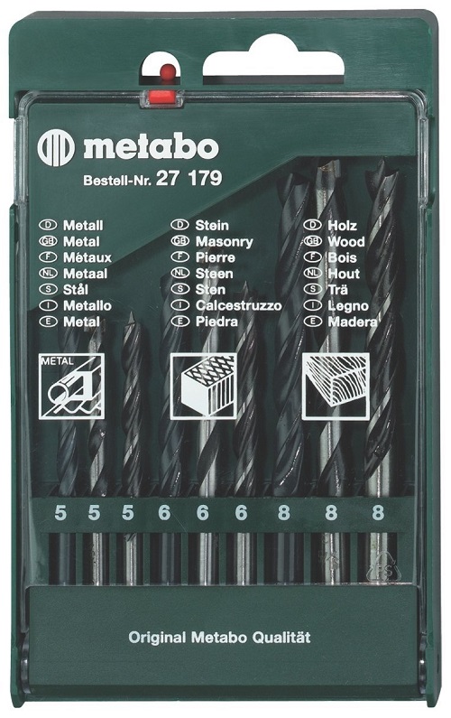 Metabo Borkassette 9 dele (til træ/sten/metal)