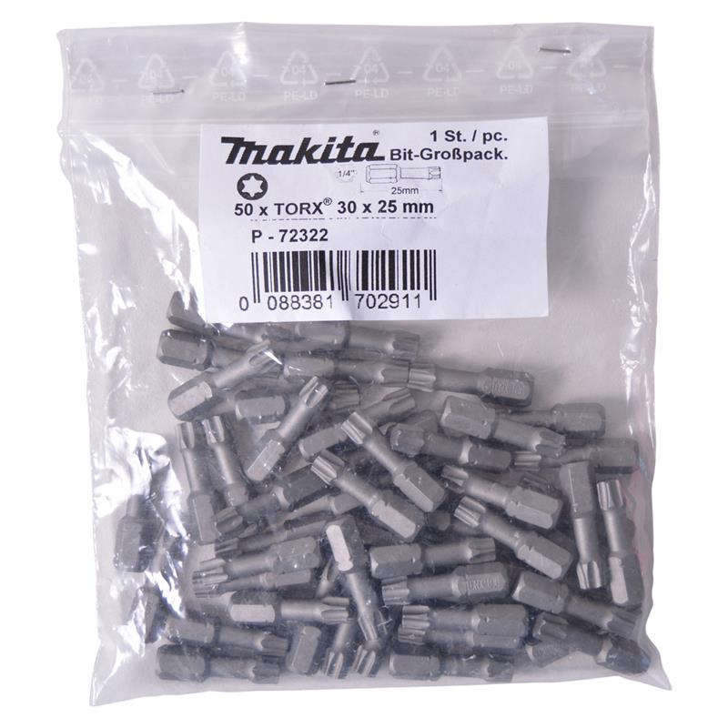 Makita TORX BIT TX30x25mm 50STK P-72322