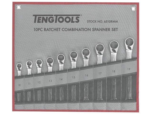 Teng Tools Ringgaffelskraldenøglesæt 6510RMM 10 dele