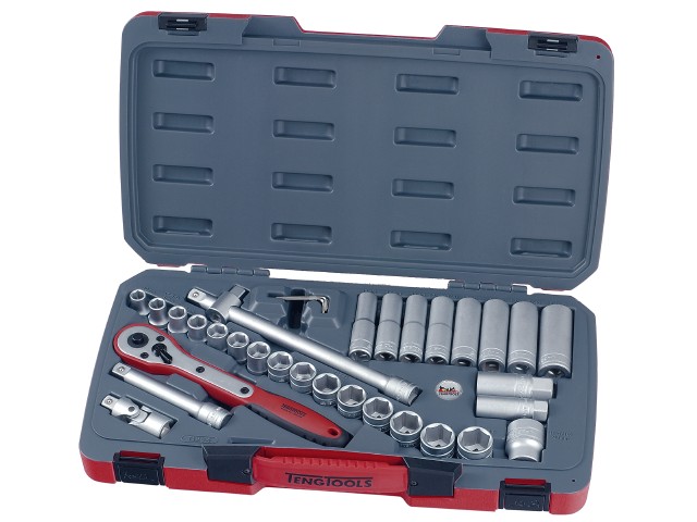 Teng Tools Topnøglesæt 1/2" T1234 med 34 dele