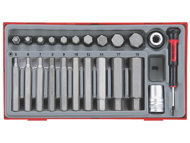 Teng Tools unbrako bits-topsæt 1/2" TTHEX23 med 23 dele