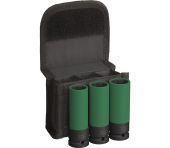 Bosch PRO Impact Socket Set med PET-dæksler, 1/2", ekstra dyb, 3 stk. 2608003033